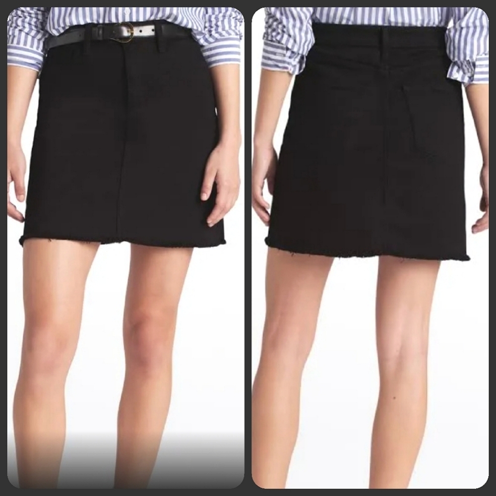 NWT Just Black Frayed Hem Black Denim Skirt